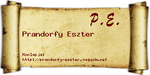 Prandorfy Eszter névjegykártya